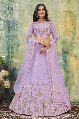 Wedding Wear Designer Double Sequence Work Heavy Net Bridal Lehenga Choli Gujju Fashions