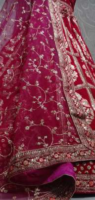 Wedding Wear Designer Hreavy Work Velvet Bridal Lehenga Choli Gujju Fashions Designer Lehnga Choli