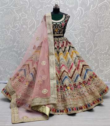 Wedding Wear Flaired Bridal Lehenga choli in Patchwork Gujju Fashions