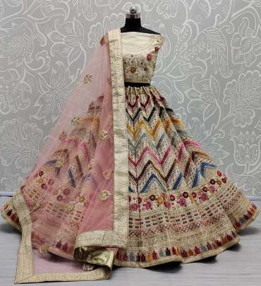 Wedding Wear Flaired Bridal Lehenga choli in Patchwork Gujju Fashions Designer Lehnga Choli