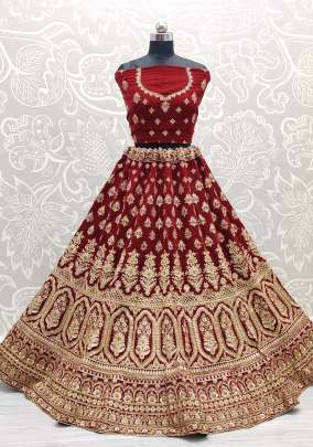 Wedding Wear Fully Stone work Velvet Lehenga Choli Gujju Fashions Designer Lehnga Choli