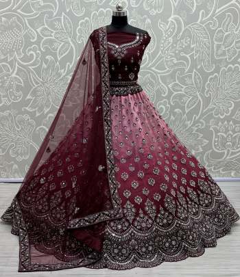 Wedding Wear  Mirror Work & Shaded Color Lehenga Choli Gujju Fashions Designer Lehnga Choli