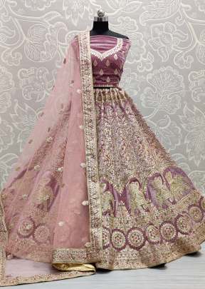 Wedding Wear New Gajraj Pattern Velvet Lehena Choli Gujju Fashions Designer Lehnga Choli