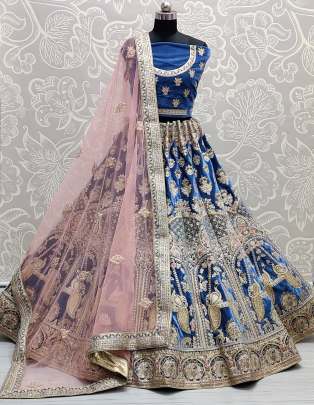 Wedding Wear Tredy Color Range Velvet Lehenga Choli Gujju Fashions Designer Lehnga Choli