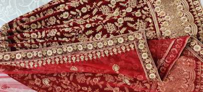 Wedding Wear Velvet Bridal Lehenga Choli Gujju Fashions Designer Lehnga Choli