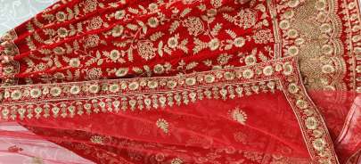 Wedding Wear Velvet Bridal Lehenga Choli Gujju Fashions Designer Lehnga Choli