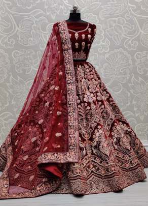 Wedding Wear Zari Embroidery and Designer Bridal Lehenga Choli Gujju Fashions