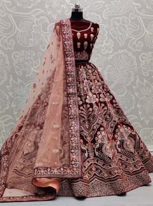 Wedding Wear Zari Embroidery and Designer Bridal Lehenga Choli Gujju Fashions Designer Lehnga Choli