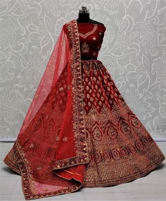 Wedding wear Beautiful Designer  Velvet Bridal Lehenga Choli Gujju Fashions Designer Lehnga Choli