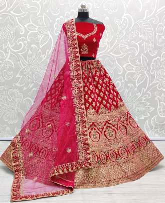 Wedding wear Beautiful Designer  Velvet Bridal Lehenga Choli Gujju Fashions Designer Lehnga Choli