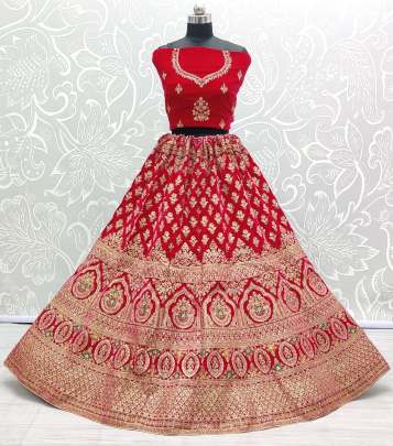 Wedding wear Beautiful Designer  Velvet Bridal Lehenga Choli Gujju Fashions Designer Lehnga Choli