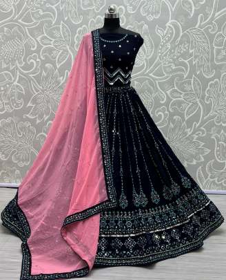 Wedding wear Designer Sequence and threading Georgette Lehenga Choli Gujju Fahions Designer Lehnga Choli