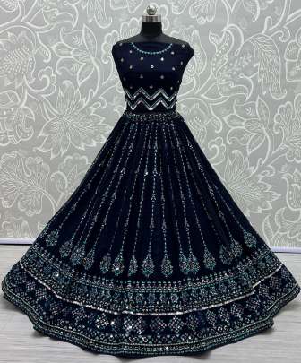 Wedding wear Designer Sequence and threading Georgette Lehenga Choli Gujju Fahions Designer Lehnga Choli