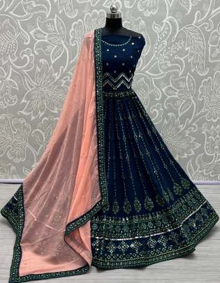 Wedding wear Designer Sequence and threading Georgette Lehenga Choli Gujju Fahions Designer Lehnga Choli