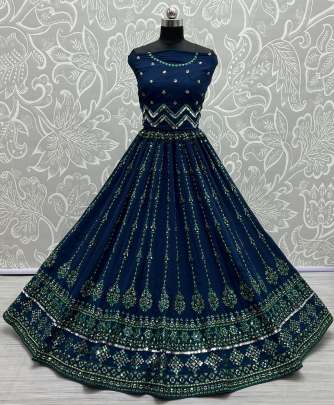 Wedding wear Designer Sequence and threading Georgette Lehenga Choli Gujju Fahions Designer Lehnga Choli