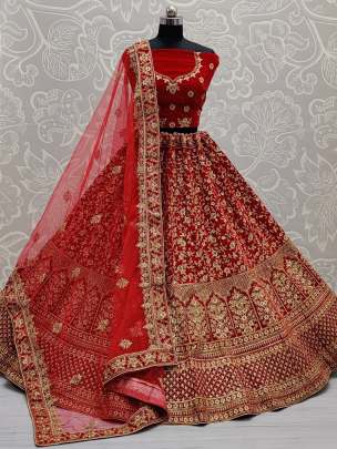 Wedding wear Dori and Zari Work Designer Bridal Lehenga Choli Gujju Fashions