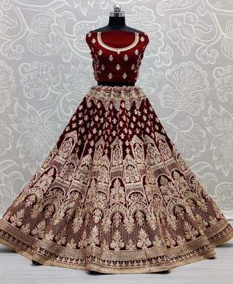 Zari & Dori Wedding Wear Embroidered Bridal Lehenga Choli Gujju Fashions Designer Lehnga Choli