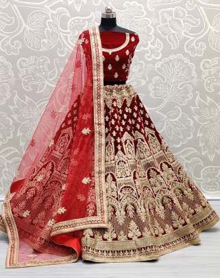 Zari & Dori Wedding Wear Embroidered Bridal Lehenga Choli Gujju Fashions Designer Lehnga Choli