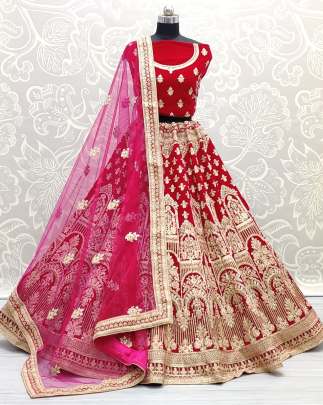 Zari & Dori Wedding Wear Embroidered Bridal Lehenga Choli Gujju Fashions Designer Lehnga Choli