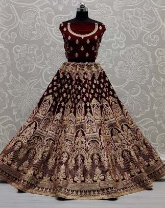 Zari & Dori Wedding Wear Embroidered Bridal Lehenga Choli Gujju Fashions Designer Lehnga Choli