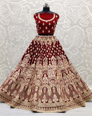 Zari & Dori Wedding Wear Embroidered Bridal Lehenga Choli Gujju Fashions Designer Lehnga Choli