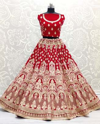 Zari & Dori Wedding Wear Embroidered Bridal Lehenga Choli Gujju Fashions Designer Lehnga Choli