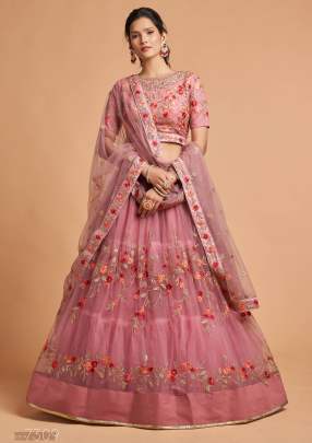 Zari & Dori With Threads Embroidery Work Designer Lehenga Choli Gujju Fashions