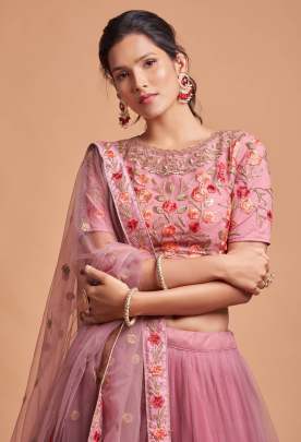 Zari & Dori With Threads Embroidery Work Designer Lehenga Choli Gujju Fashions Designer Lehnga Choli