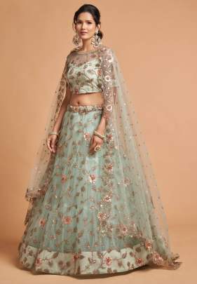 Zari & Multiple Sequence Embroidery Designer Lehenga Choli Gujju Fashions Designer Lehnga Choli