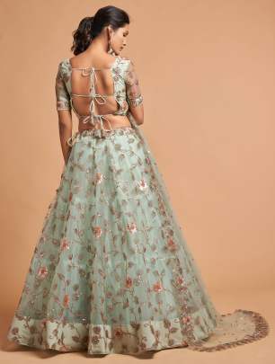 Zari & Multiple Sequence Embroidery Designer Lehenga Choli Gujju Fashions Designer Lehnga Choli