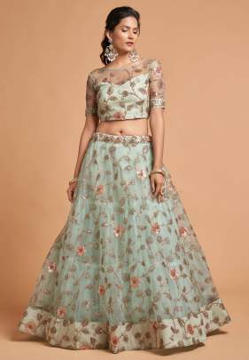 Zari & Multiple Sequence Embroidery Designer Lehenga Choli Gujju Fashions Designer Lehnga Choli