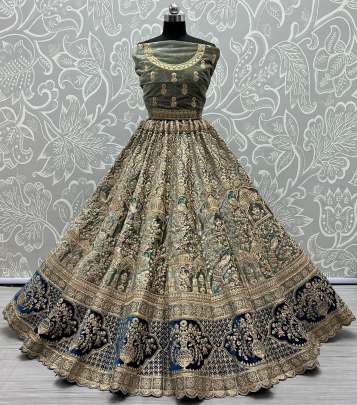 Zari Work With Designer Velvet Embroidery Lehenga Choli Gujju Fashions Designer Lehnga Choli