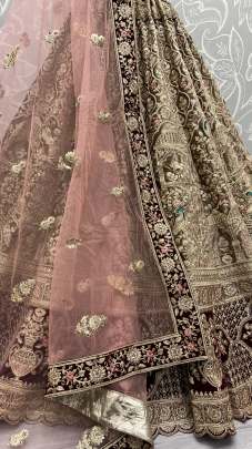 Zari Work With Designer Velvet Embroidery Lehenga Choli Gujju Fashions Designer Lehnga Choli