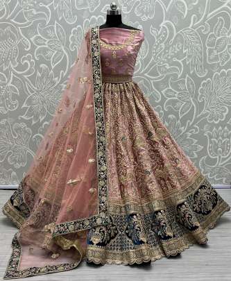 Zari Work With Designer Velvet Embroidery Lehenga Choli Gujju Fashions Designer Lehnga Choli