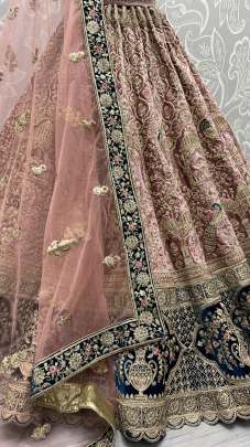 Zari Work With Designer Velvet Embroidery Lehenga Choli Gujju Fashions Designer Lehnga Choli