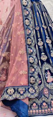 Zircon Diamond and Sequence Work Velvet Designer Lehenga Choli Gujju Fashions Designer Lehnga Choli